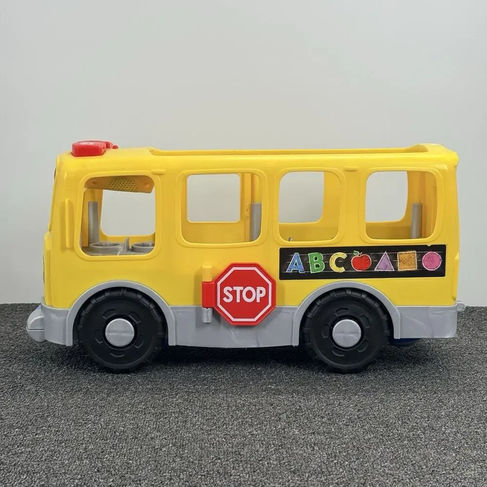 Fisher-Price Mega Little People Big Yellow School Bus Musical Pull Along Toy